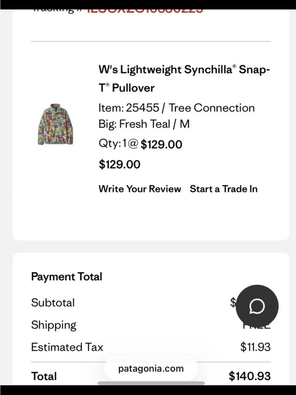 Patagonia Teddy Jacket - Teal, Mustard, Rust & Cream Palm Print - Picture 4 of 4